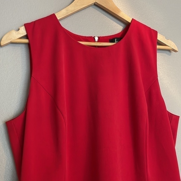 Sam Edelman Asymmetrical Sleeveless Red Dress Sz12 Knee Length Women Party EUC - Picture 4 of 10